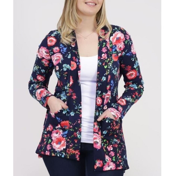Kiyonna Tops - Kiyonna Super Soft Floral Cardigan